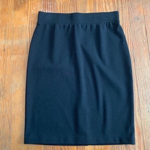 Black stretch waist pencil skirt